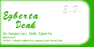 egberta deak business card